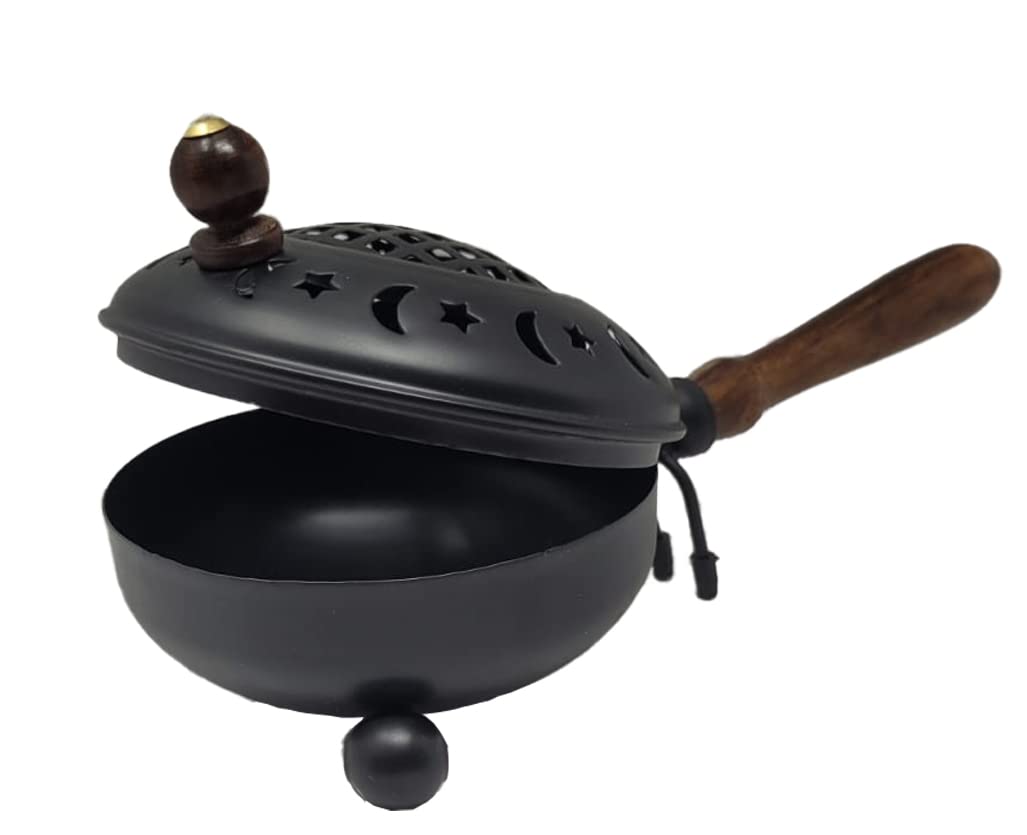 Räucherpfanne Set 6 teilig - Räuchergefäß zum Räuchern von Weihrauch, Harzen, inkl. Weihrauch, Räucherkohle, Räuchersand, Räucherzange