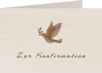 Holzkarte - Zur Konfirmation - 100% handmade in Österreich - Postkarte, Geschenkkarte, Grußkarte, Klappkarte, Karte, Einladung
