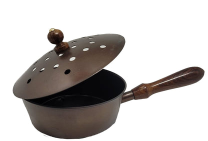 Räucherpfanne Set Kupferfarbig 6 teilig - Räuchergefäß zum Räuchern von Weihrauch, Harzen, inkl. Weihrauch, Räucherkohle, Räuchersand, Räucherzange