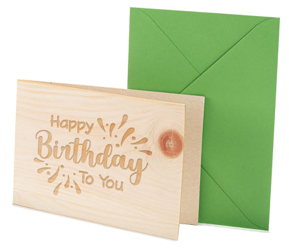 Geburtstagskarte aus Holz - Happy Birthday to you - 100% handmade in Österreich - Postkarte, Geschenkkarte, Grußkarte, Klappkarte, Karte, Einladung