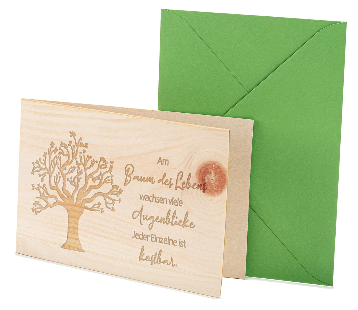 Holzkarte - BAUM DES LEBENS - 100% handmade in Österreich - Postkarte, Geschenkkarte, Grußkarte, Klappkarte, Karte, Einladung