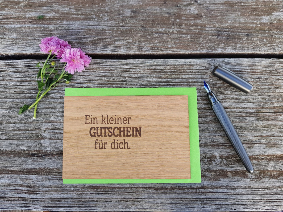 Holzgrußkarte - Spruchkarte - 100% handmade in Österreich - Postkarte Glückwunschkarte Geschenkkarte Grußkarte Klappkarte Karte Einladung