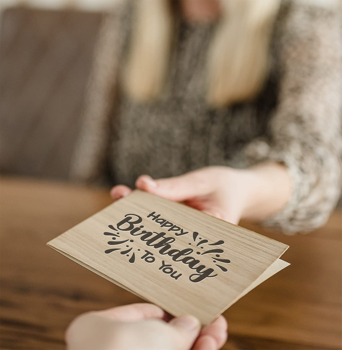 Geburtstagskarte aus Holz - Happy Birthday to you - 100% handmade in Österreich - Postkarte, Geschenkkarte, Grußkarte, Klappkarte, Karte, Einladung