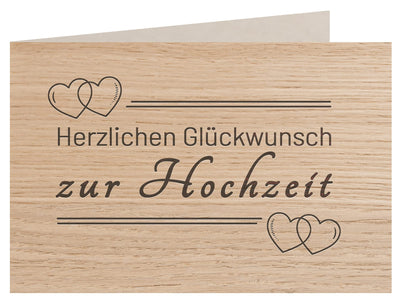 Holzgrußkarte - Hochzeitskarte - 100% handmade in Österreich - Postkarte Glückwunschkarte Geschenkkarte Grußkarte Klappkarte Karte Einladung