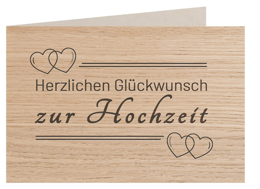 Holzgrußkarte - Hochzeitskarte - 100% handmade in Österreich - Postkarte Glückwunschkarte Geschenkkarte Grußkarte Klappkarte Karte Einladung