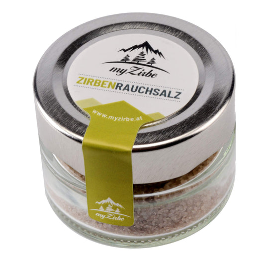 Rauchsalz Zirbe, Zirbenrauchsalz hochwertiges handgeschöpftes Quellsalz geräuchert über Zirbenholz.