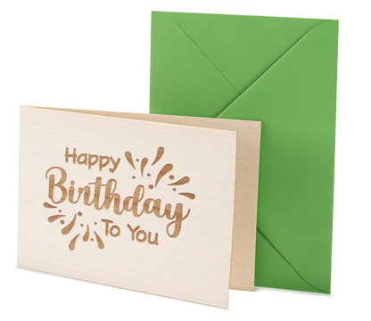 Geburtstagskarte aus Holz - Happy Birthday to you - 100% handmade in Österreich - Postkarte, Geschenkkarte, Grußkarte, Klappkarte, Karte, Einladung