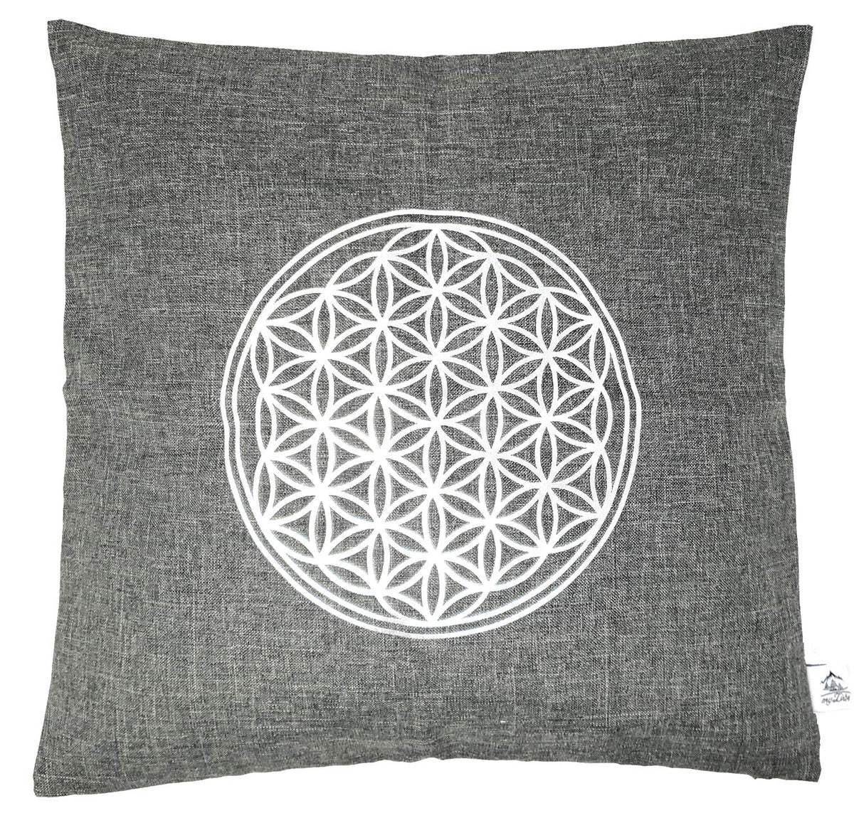 Kissenbezug Blume des Lebens Größe 40x40 cm antrazith Silber