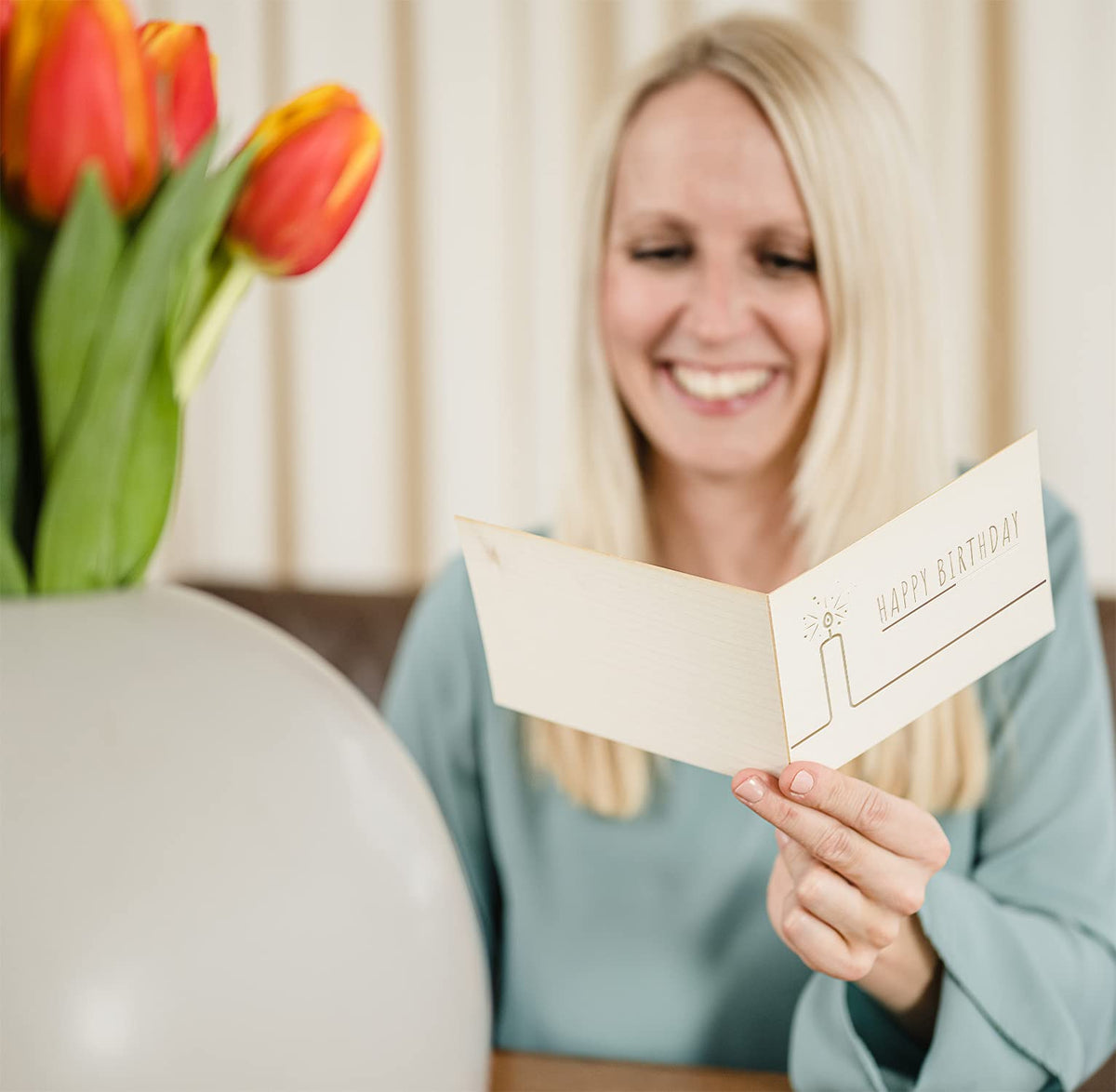 Geburtstagskarte aus Holz - Happy Birthday - 100% handmade in Österreich - Postkarte, Geschenkkarte, Grußkarte, Klappkarte, Karte, Einladung