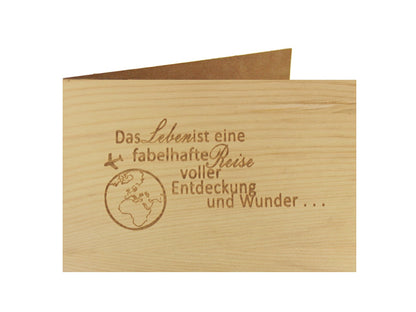 Holzgrußkarte - Spruchkarte - 100% handmade in Österreich - Postkarte Glückwunschkarte Geschenkkarte Grußkarte Klappkarte Karte Einladung