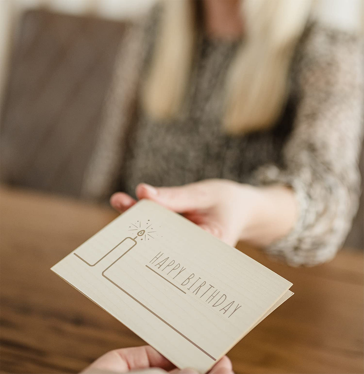 Geburtstagskarte aus Holz - Happy Birthday - 100% handmade in Österreich - Postkarte, Geschenkkarte, Grußkarte, Klappkarte, Karte, Einladung