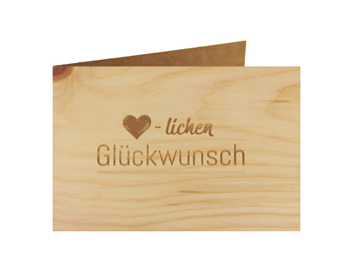 Holzgrußkarte - Geburtstagskarte - 100% handmade in Österreich - Postkarte Glückwunschkarte Geschenkkarte Grußkarte Klappkarte Karte Einladung
