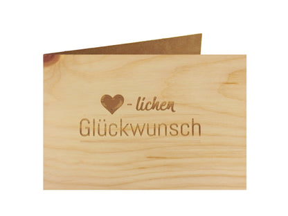 Holzgrußkarte - Geburtstagskarte - 100% handmade in Österreich - Postkarte Glückwunschkarte Geschenkkarte Grußkarte Klappkarte Karte Einladung