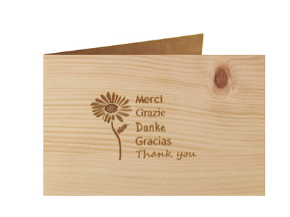 Holzgrußkarte - DANKE - 100% handmade in Österreich - Postkarte, Geschenkkarte, Grußkarte, Klappkarte, Karte, Einladung