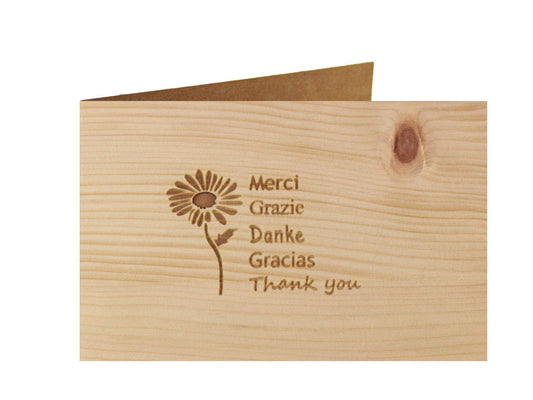 Holzgrußkarte - DANKE - 100% handmade in Österreich - Postkarte, Geschenkkarte, Grußkarte, Klappkarte, Karte, Einladung