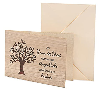 Holzkarte Baum des Lebens - 100% handmade in Österreich - Postkarte, Geschenkkarte, Grußkarte, Klappkarte, Einladung