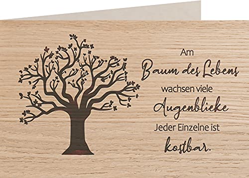 Holzkarte Baum des Lebens - 100% handmade in Österreich - Postkarte, Geschenkkarte, Grußkarte, Klappkarte, Einladung
