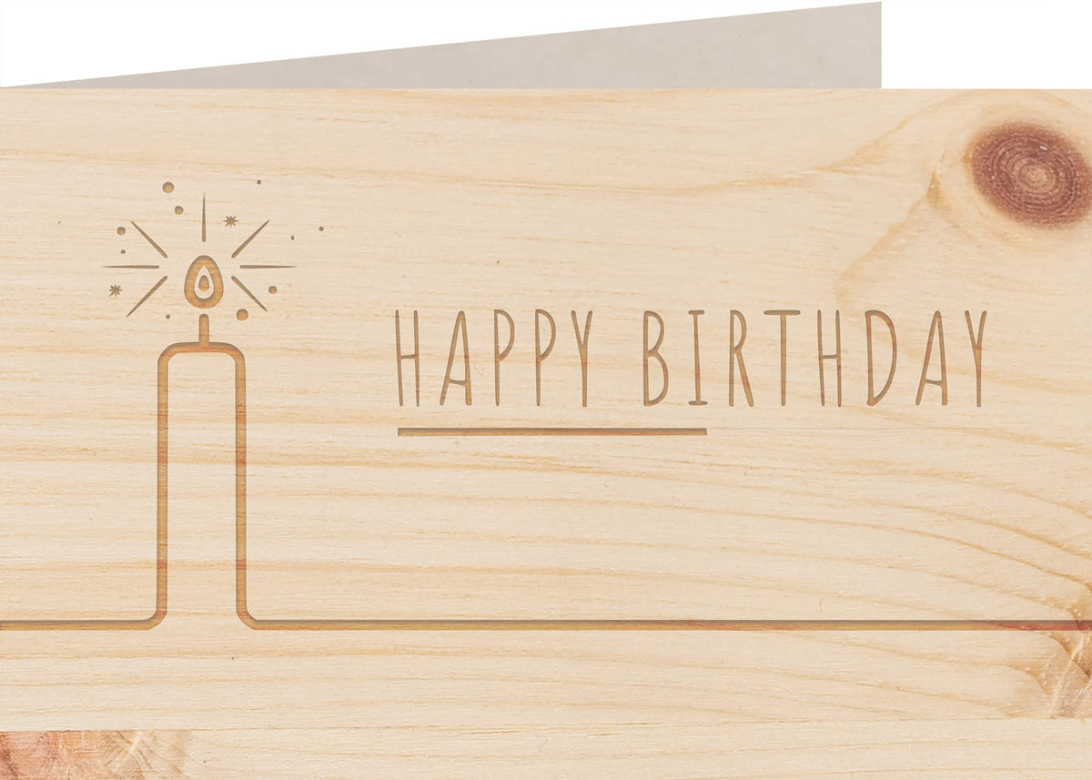 Geburtstagskarte aus Holz - Happy Birthday - 100% handmade in Österreich - Postkarte, Geschenkkarte, Grußkarte, Klappkarte, Karte, Einladung