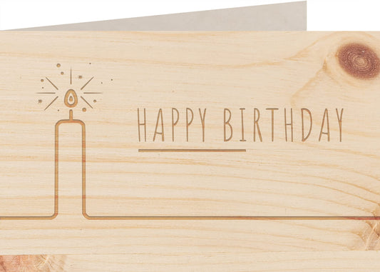 Geburtstagskarte aus Holz - Happy Birthday - 100% handmade in Österreich - Postkarte, Geschenkkarte, Grußkarte, Klappkarte, Karte, Einladung
