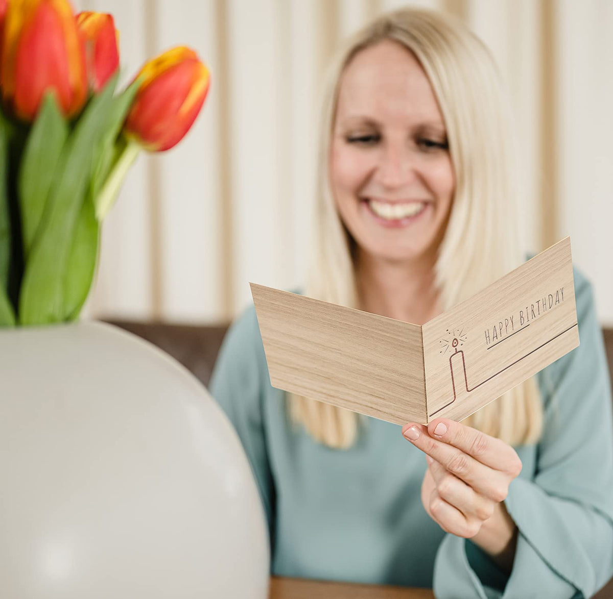 Geburtstagskarte aus Holz - Happy Birthday - 100% handmade in Österreich - Postkarte, Geschenkkarte, Grußkarte, Klappkarte, Karte, Einladung