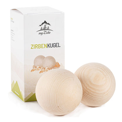 Doppelpack - Zirbenkugel 7cm aus Zirbenholz