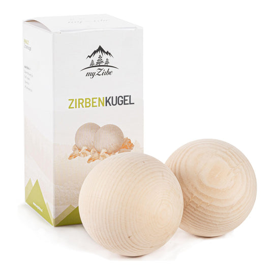 Doppelpack - Zirbenkugel 7cm aus Zirbenholz