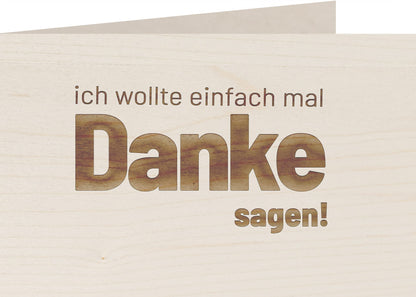 Holzkarte - EINFACH DANKE SAGEN - 100% handmade in Österreich - Postkarte, Geschenkkarte, Grußkarte, Klappkarte, Karte, Einladung