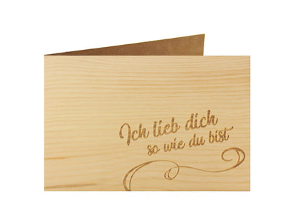 Holzgrußkarte - Liebeskarte - 100% handmade in Österreich - Postkarte Glückwunschkarte Geschenkkarte Grußkarte Klappkarte Karte Einladung