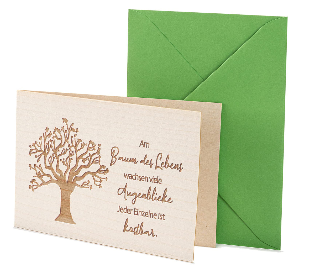 Holzkarte Baum des Lebens - 100% handmade in Österreich - Postkarte, Geschenkkarte, Grußkarte, Klappkarte, Einladung