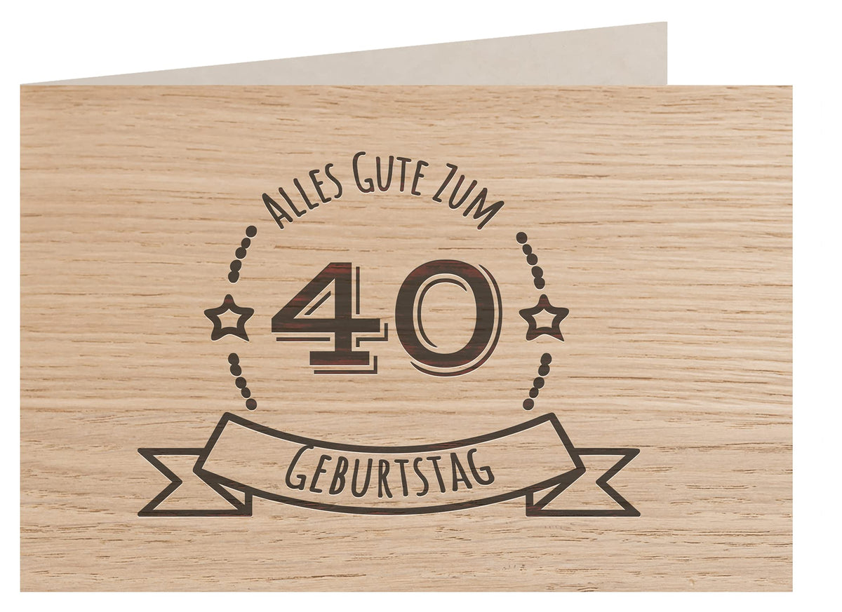Holzgrußkarte - Geburtstagskarte - 100% handmade in Österreich - Postkarte Glückwunschkarte Geschenkkarte Grußkarte Klappkarte Karte Einladung