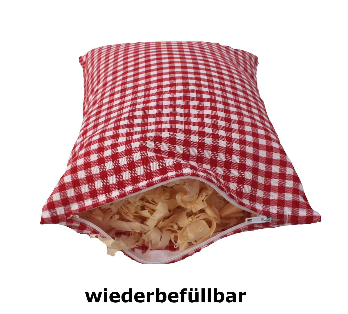 Zirbenkissen rot kariert befüllt mit Zirbenspänen aus Zirbenholz 30x20 cm (Karo)