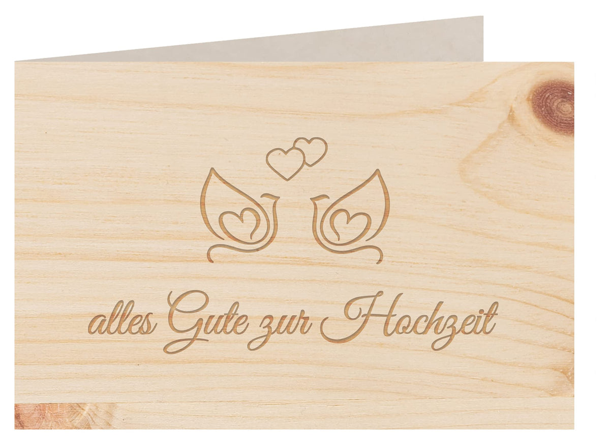 Holzgrußkarte - Hochzeitskarte - 100% handmade in Österreich - Postkarte Glückwunschkarte Geschenkkarte Grußkarte Klappkarte Karte Einladung