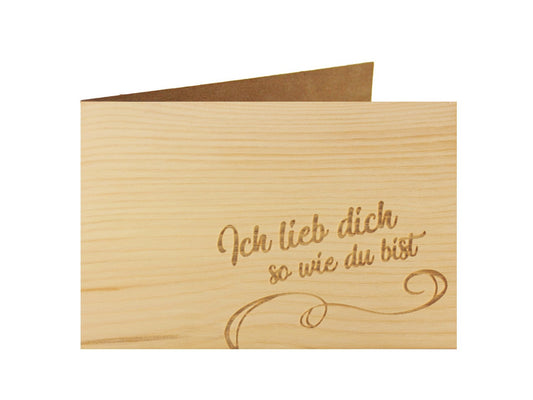 Holzgrußkarte - Liebeskarte - 100% handmade in Österreich - Postkarte Glückwunschkarte Geschenkkarte Grußkarte Klappkarte Karte Einladung