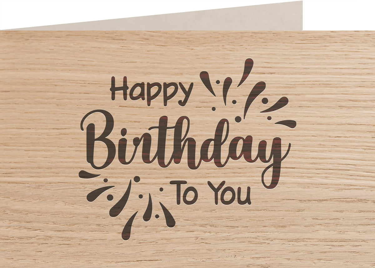 Geburtstagskarte aus Holz - Happy Birthday to you - 100% handmade in Österreich - Postkarte, Geschenkkarte, Grußkarte, Klappkarte, Karte, Einladung