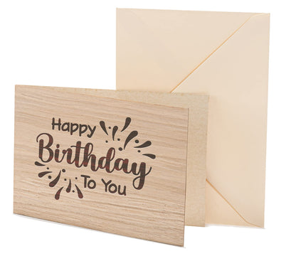Geburtstagskarte aus Holz - Happy Birthday to you - 100% handmade in Österreich - Postkarte, Geschenkkarte, Grußkarte, Klappkarte, Karte, Einladung