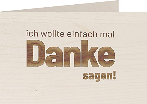 Holzkarte - EINFACH DANKE SAGEN - 100% handmade in Österreich - Postkarte, Geschenkkarte, Grußkarte, Klappkarte, Karte, Einladung