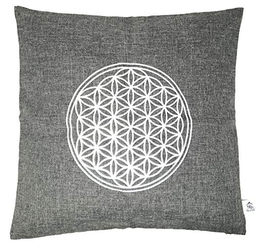 Zirbenkissen Blume des Lebens Größe 40x40 cm befüllt mit Zirbenflocken aus 100% Alpen Zirbenholz