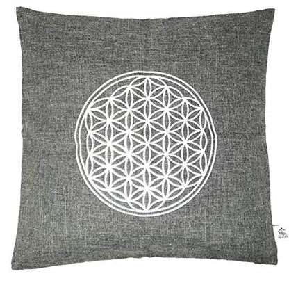 Zirbenkissen Blume des Lebens Größe 40x40 cm befüllt mit Zirbenflocken aus 100% Alpen Zirbenholz