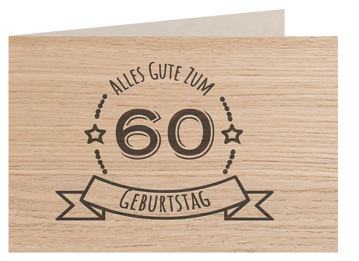 Holzgrußkarte - Geburtstagskarte - 100% handmade in Österreich - Postkarte Glückwunschkarte Geschenkkarte Grußkarte Klappkarte Karte Einladung