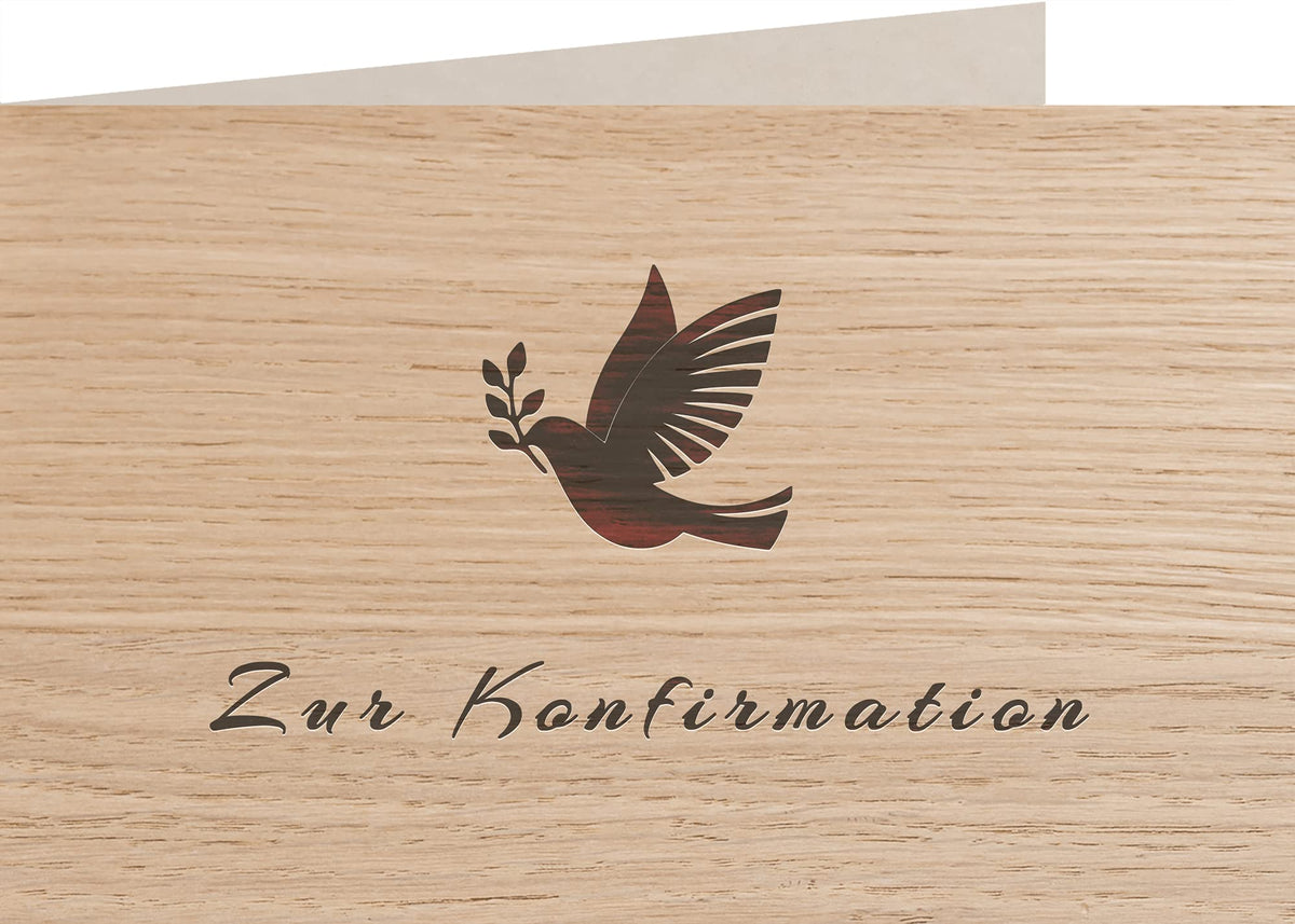 Holzkarte - Zur Konfirmation - 100% handmade in Österreich - Postkarte, Geschenkkarte, Grußkarte, Klappkarte, Karte, Einladung