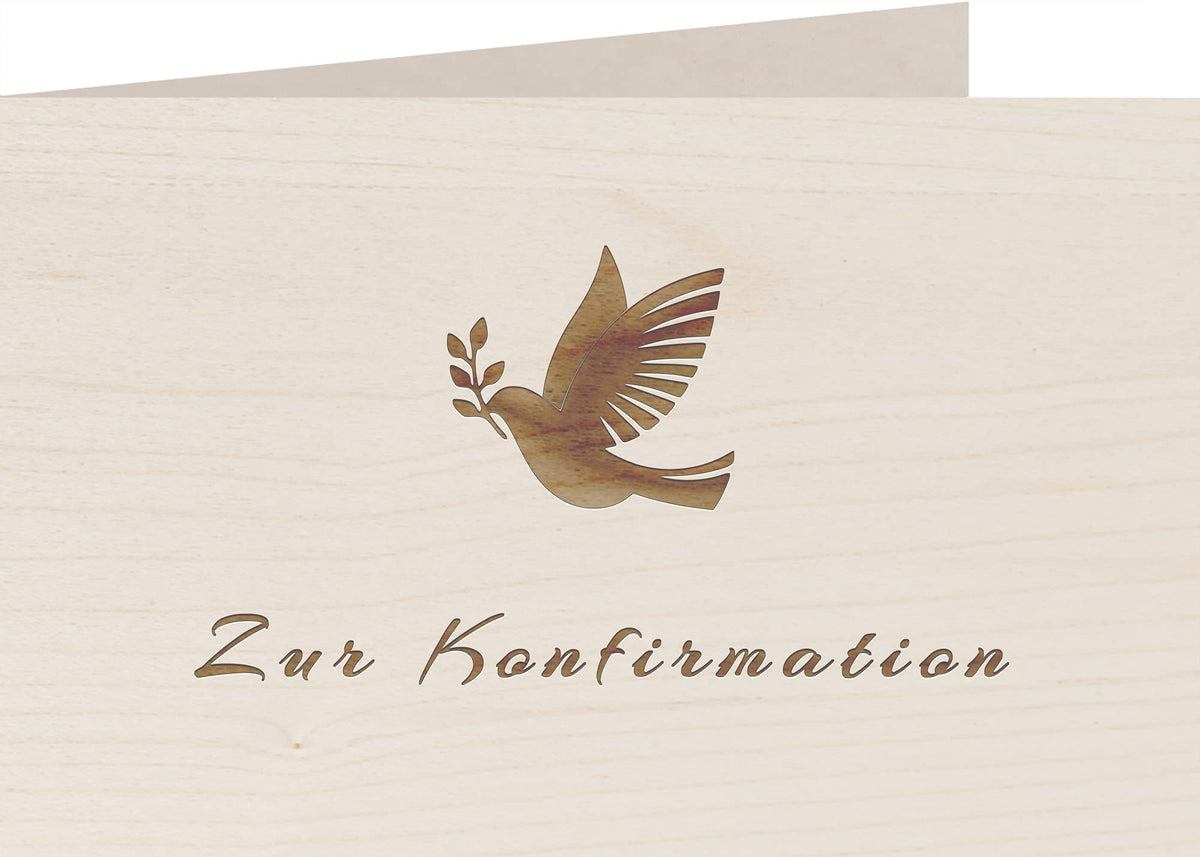 Holzkarte - Zur Konfirmation - 100% handmade in Österreich - Postkarte, Geschenkkarte, Grußkarte, Klappkarte, Karte, Einladung