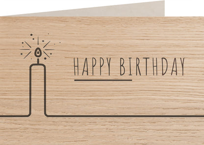 Geburtstagskarte aus Holz - Happy Birthday - 100% handmade in Österreich - Postkarte, Geschenkkarte, Grußkarte, Klappkarte, Karte, Einladung