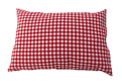 Zirbenkissen rot kariert befüllt mit Zirbenspänen aus Zirbenholz 30x20 cm (Karo)