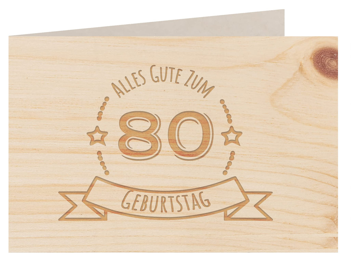 Holzgrußkarte - Geburtstagskarte - 100% handmade in Österreich - Postkarte Glückwunschkarte Geschenkkarte Grußkarte Klappkarte Karte Einladung