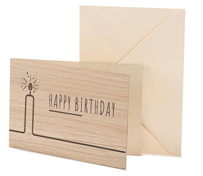Geburtstagskarte aus Holz - Happy Birthday - 100% handmade in Österreich - Postkarte, Geschenkkarte, Grußkarte, Klappkarte, Karte, Einladung