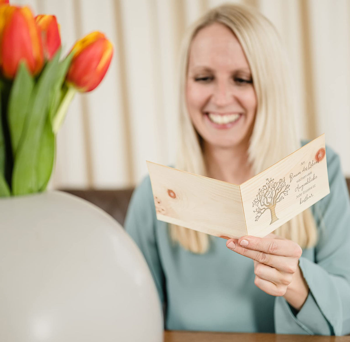 Holzkarte Baum des Lebens - 100% handmade in Österreich - Postkarte, Geschenkkarte, Grußkarte, Klappkarte, Einladung