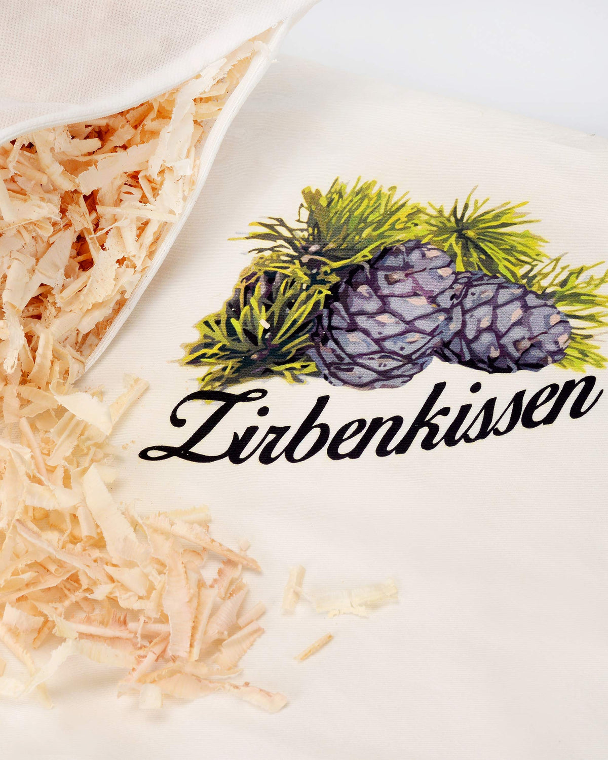 Zirbenkissen Zirbe 40x40 cm Befüllt mit Zirbenspänen aus Zirbenholz