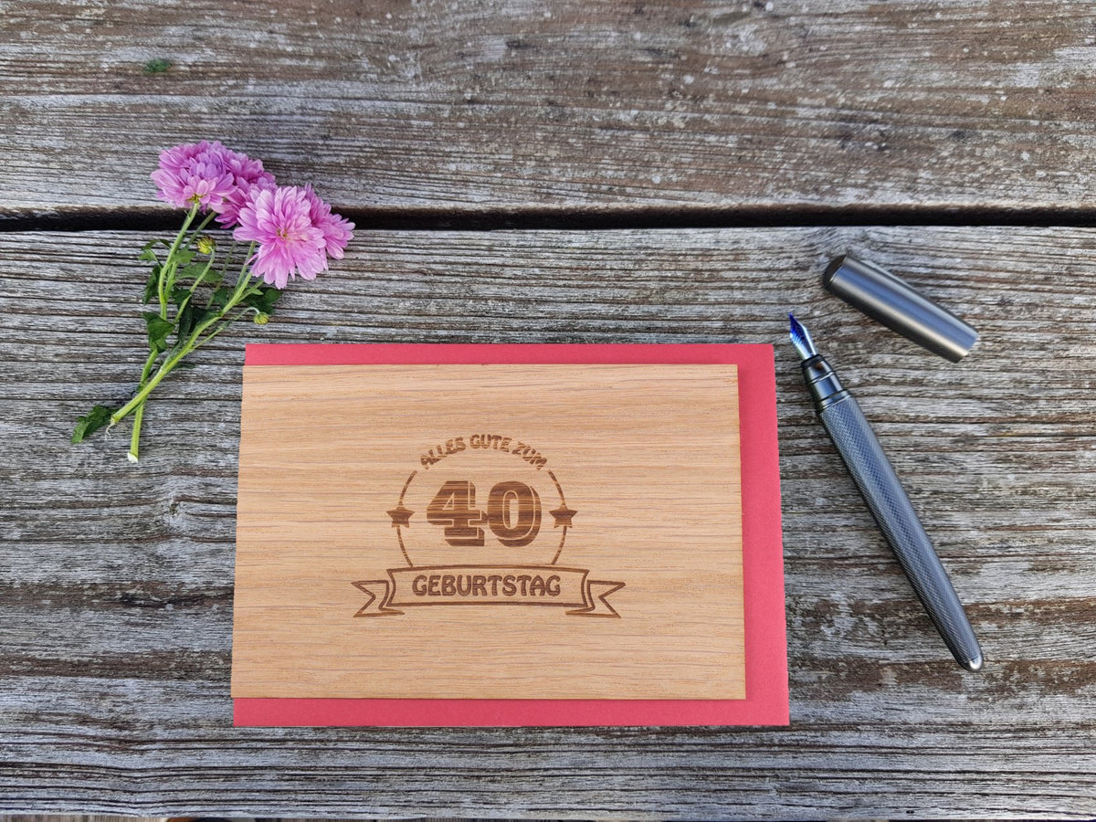 Holzgrußkarte - Geburtstagskarte - 100% handmade in Österreich - Postkarte Glückwunschkarte Geschenkkarte Grußkarte Klappkarte Karte Einladung