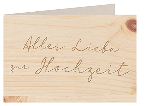 Holzgrußkarte - Hochzeitskarte - 100% handmade in Österreich - Postkarte Glückwunschkarte Geschenkkarte Grußkarte Klappkarte Karte Einladung