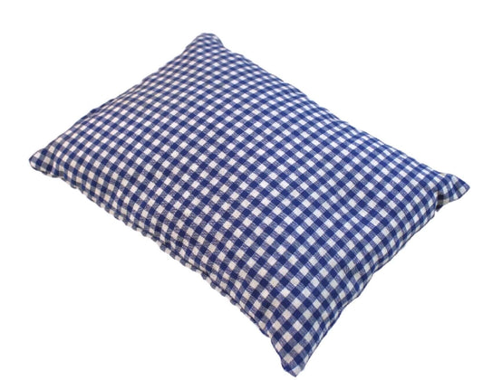 Zirbenkissen blau kariert befüllt mit Zirbenflocken aus Zirbenholz 30x20 cm (Karo)
